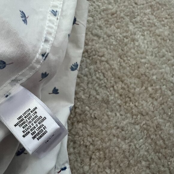 Bonobos Slim Fit Long Sleeve Button Down Shirt M White Blue Cotton - Picture 9 of 9